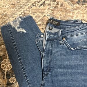 Judy Blue Women's Classic Blue Ripped Skinny Jeans